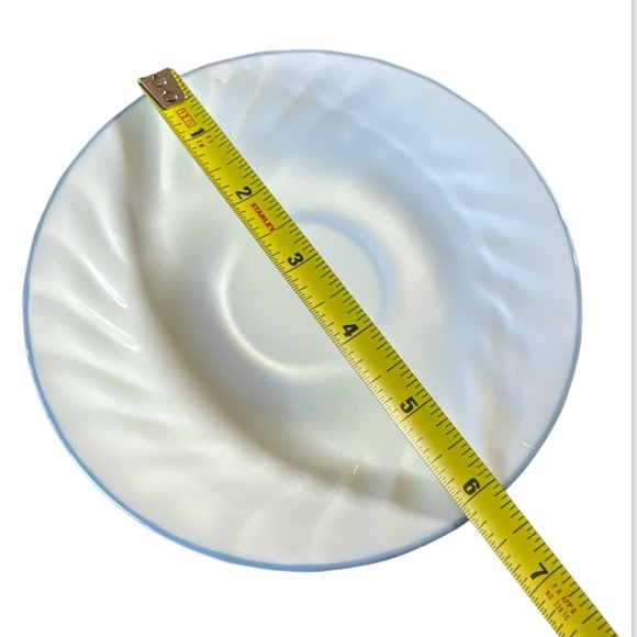Set of 10 Corelle CorngWare English Meadow 6 inch saucers Swirl Blue Rim - Picture 3 of 6